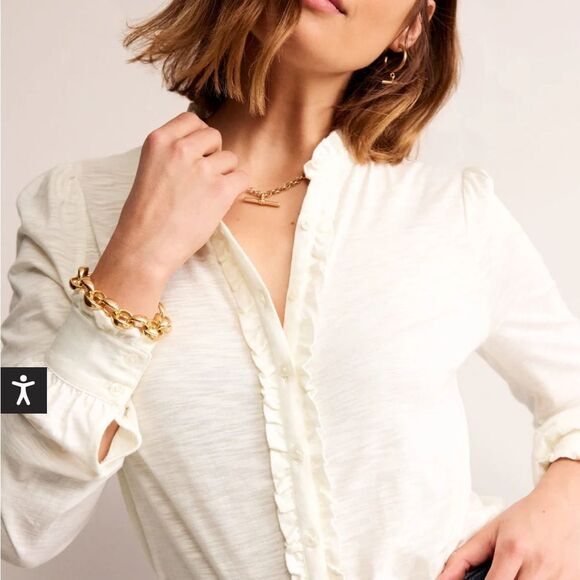 Boden Green and White Carolina Jersey Shirt- 4- like new! - Picture 11 of 13